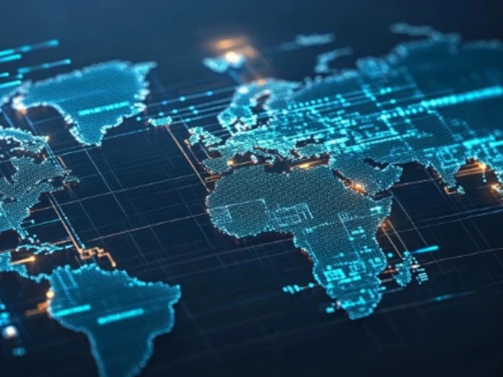 Computer image of world map